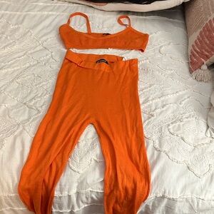 PrettyLittleThing Vibrant Orange Jumpsuit